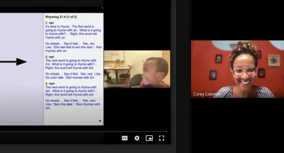 A Once coach reviewing a recorded lesson with an instructor over video